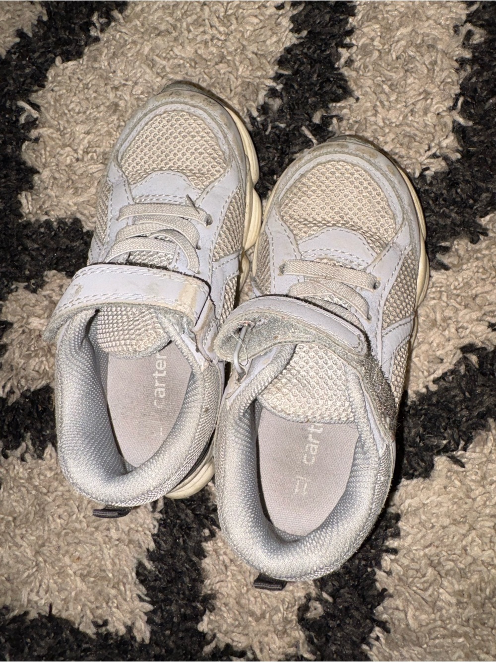 3/$20! Boys kids size 11 sneakers Carter's Gray Toddlers' Velcro close Sneakers